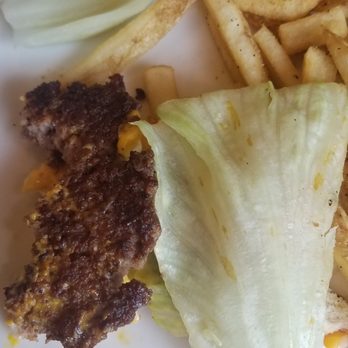 Applebee's Grill + Bar - That's one crunchy, crispy burger. Yup. And an appalling piece of lettuce. - American Near Me - Merced, California Applebee's Grill + Bar - That's one crunchy, crispy burger. Yup. And an appalling piece of lettuce. - American Near Me - Merced, California