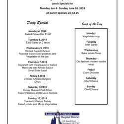 Lower Umpqua Hospital - Cafe specials for this week. Delish!