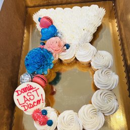 a cupcake shaped like the letter d
