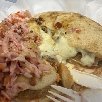 Deliciosas Pupusas - Pork, bean and cheese Pupusas and the one below is a chorizo and cheese. - Salvadoran Near Me - Los Angeles, California