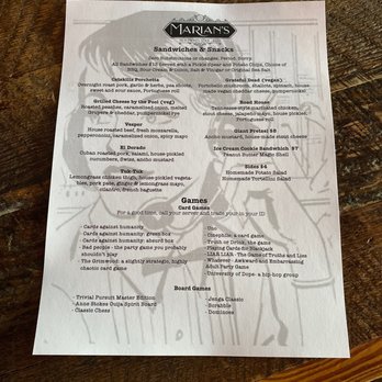 Marian’s - Menu - Bars Near Me - New York, New York Marian’s - Menu - Bars Near Me - New York, New York