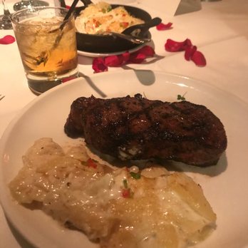 El Gaucho - Bellevue - NY Strip with Scalloped Potatoes and a Double Jameson - Steakhouses Near Me - Bellevue, Washington El Gaucho - Bellevue - NY Strip with Scalloped Potatoes and a Double Jameson - Steakhouses Near Me - Bellevue, Washington