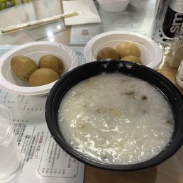 Preserved egg + Pork congee, tea egg Preserved egg + Pork congee, tea egg