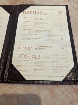 Menu photo 1 Bar Eden Lounge at Paradiso Dallas, TX Menu photo 1 Bar Eden Lounge at Paradiso Dallas, TX