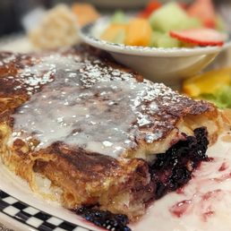 Stuffed Blackberry French Toast* (1050 cals.) Cut open to see the inside. Stuffed Blackberry French Toast* (1050 cals.) Cut open to see the inside.