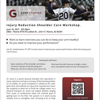 Game Changer - Shoulder Care Workshop June 16!!!! - Physical Therapy Near Me Game Changer - Shoulder Care Workshop June 16!!!! - Physical Therapy Near Me