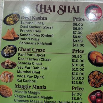 Chai Shai - July 2026 Menu - Coffee & Tea Near Me - Fremont, California