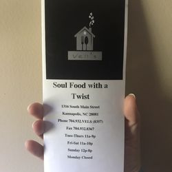 Vell's Soul Food with a Twist - Vell's menu