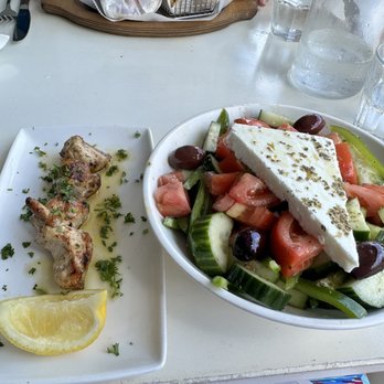 Blu Kouzina - Greek salad with side of chicken - Greek Near Me - Sarasota, Florida Blu Kouzina - Greek salad with side of chicken - Greek Near Me - Sarasota, Florida
