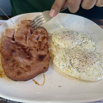 Chestnut Diner and Bistro - Ham, eggs, grits, toast, coffee & a juice...just one of the many reasonable specials! - American Near Me - Vineland, New Jersey