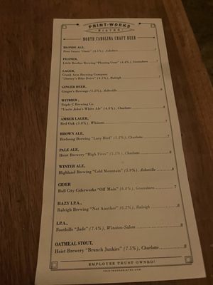 Menu photo 6 Print Works Bistro Greensboro, NC