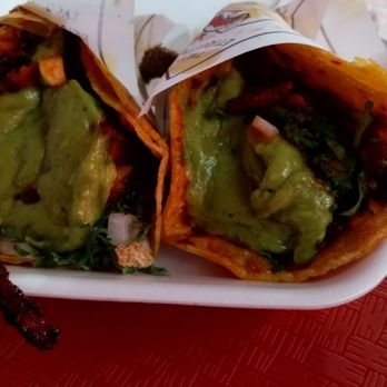 Las Ahumaderas - 2 adobada tacos.  Really tasty but $$. - Tacos Near Me - Chula Vista, California
