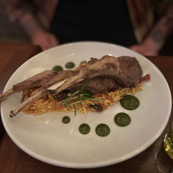 Tuscany - Grilled Lamb Chops with a sundried tomato & Kalamata olive orzo, and mint salsa verde - Italian Near Me - Salt Lake City, Utah Tuscany - Grilled Lamb Chops with a sundried tomato & Kalamata olive orzo, and mint salsa verde - Italian Near Me - Salt Lake City, Utah