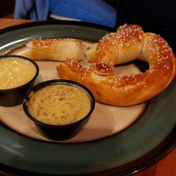 Old Forge Brewing Company - Soft Pretzel, Spicy Mustard, Pepperjack Cheese dip - New American Near Me - Danville, Pennsylvania