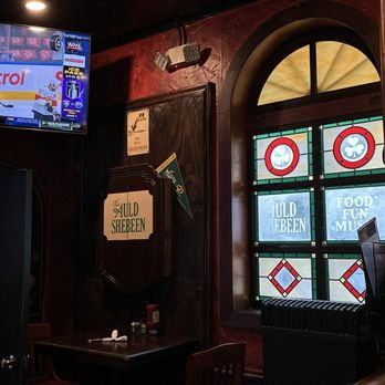 The Auld Shebeen - The name of the pub on the window. - Irish Pub Near Me - Fairfax, Virginia