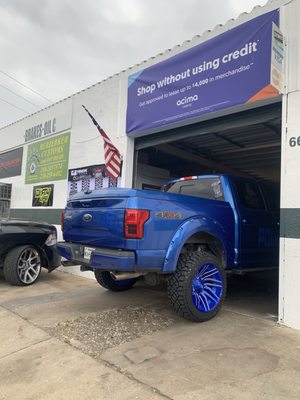 Satisfied Client - No Credit Needed Financing Available too - This truck has an Adjustable 6 inch BDS lift with Fox Reservoir shocks, with 22x12 Fuel Typhoon Wheels wet-44 Offset wrapped in 35/12.50-22’s Kenda RT’s! So Who’s Next! Call us at (210) 259-6482 or text or call the store at 2102457574 No Credit Needed Financing Available too!!