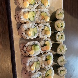 California roll and cucumber roll.