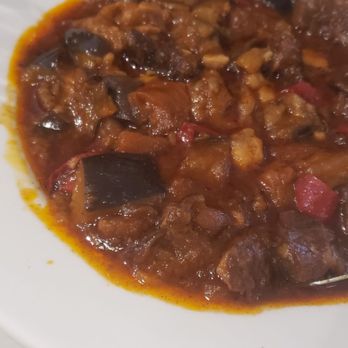 Cafe Sabah - Patlican Guvec (eggplant with stewed beef)  Sooo good! - Mediterranean Near Me - Renton, Washington
