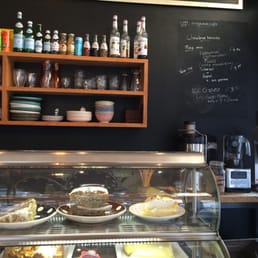 Few of the available pies on the counter
