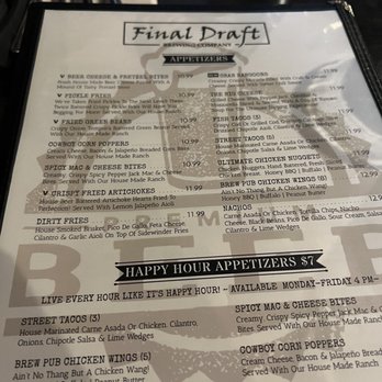 Final Draft Brewing Company - Menu - Breweries Near Me - Redding, California