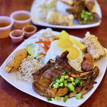 Com Tam Thanh - #34 Cơm Tấm: Broken rice w/ BBQ pork chop, pork skin, sugarcane shrimp, pork cake, beancurd shrimp, meatballs | $16.50+$1.50 egg - Vietnamese Near Me - San Jose, California Com Tam Thanh - #34 Cơm Tấm: Broken rice w/ BBQ pork chop, pork skin, sugarcane shrimp, pork cake, beancurd shrimp, meatballs | $16.50+$1.50 egg - Vietnamese Near Me - San Jose, California