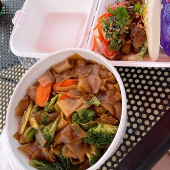 Mama Made - Left: Pad See Ew Noodle no egg Right: Bao Bar - tofu bao - Thai Near Me - San Diego, California Mama Made - Left: Pad See Ew Noodle no egg Right: Bao Bar - tofu bao - Thai Near Me - San Diego, California