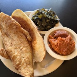 Fried fish and two sides $10 lunch special