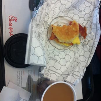 Chick-fil-A - Bacon, egg and cheese biscuit and coffee. - Fast Food Near Me - Fort Mill, South Carolina