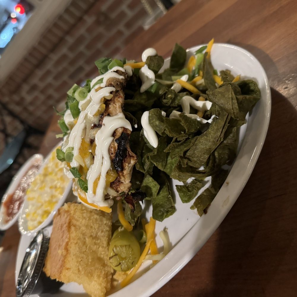 Old Canal Smoke House - Grilled Chicken with fried spinach - Barbeque Near Me - Chillicothe, Ohio Old Canal Smoke House - Grilled Chicken with fried spinach - Barbeque Near Me - Chillicothe, Ohio
