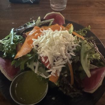 Serrato's Steakhouse - Salad with a jalapeño dressing vinaigrette. Not spicy very good. - Steakhouses Near Me - Franklin, Tennessee