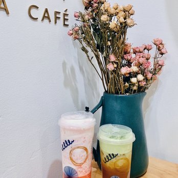 Motto Tea Cafe - Cheesy Strawberry Yogurt, Matcha Mousse Green jade Tea - Bubble Tea Near Me - San Gabriel, California