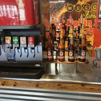 Rollin Smoke Barbeque - Sauces and soda machine...self serve - Barbeque Near Me - Las Vegas, Nevada Rollin Smoke Barbeque - Sauces and soda machine...self serve - Barbeque Near Me - Las Vegas, Nevada