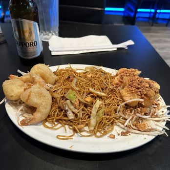 Fan Tan Cafe - a plate of noodles with meat and vegetables - Chinese Near Me - Victoria, British Columbia