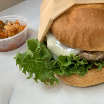 Burganic Hub - Lamb burger, Swiss cheese, jarred pickles - Burgers Near Me - Houston, Texas Burganic Hub - Lamb burger, Swiss cheese, jarred pickles - Burgers Near Me - Houston, Texas