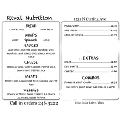 Rival Nutrition - Foods Menu