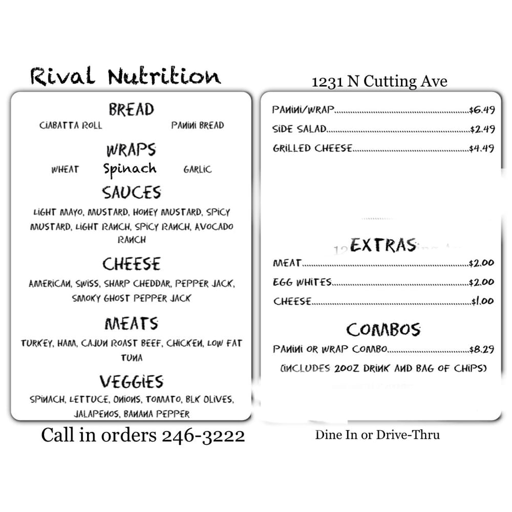 RIVAL NUTRITION Updated October 2024 1231 N Cutting Ave, Jennings
