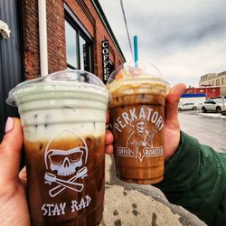 Perkatory Coffee Roasters - "Lucky Harms" March 2023 specials: cold brew & latte