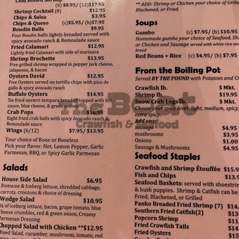 The Boat - Menu - Seafood Near Me - Austin, Texas