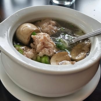 Mai Thai Cuisine - Silver Soup, chicken meatballs, mushrooms with glass noodles. Excellent! - Thai Near Me - Smithfield, Rhode Island Mai Thai Cuisine - Silver Soup, chicken meatballs, mushrooms with glass noodles. Excellent! - Thai Near Me - Smithfield, Rhode Island