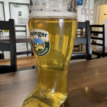 Biergarten - Liter of beer in a traditional "Stiefel" (glass boot). - Wine Bars Near Me - Tucson, Arizona Biergarten - Liter of beer in a traditional "Stiefel" (glass boot). - Wine Bars Near Me - Tucson, Arizona