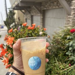 Iced Orange Vanilla Latte w/ Almond Milk