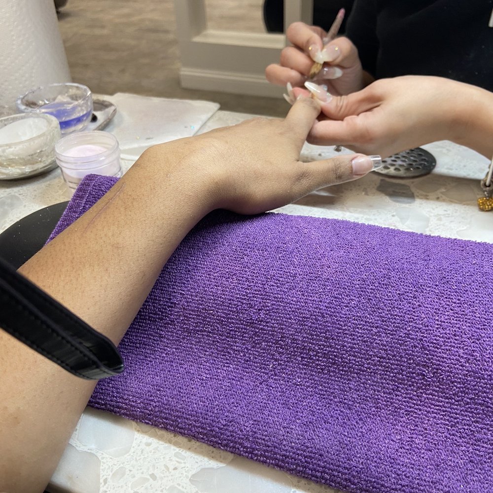 Nail Addicts - In the process of getting my nails done in this pic - Nail Salons Near Me - Clinton Township, Michigan