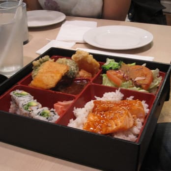 Fuji - Salmon Teriyaki Bento Box ($7.95 during lunch, additional $2 during dinner) - Japanese Near Me - Quincy, Massachusetts Fuji - Salmon Teriyaki Bento Box ($7.95 during lunch, additional $2 during dinner) - Japanese Near Me - Quincy, Massachusetts