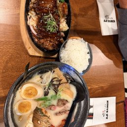 Teriyaki steak and Aji Roman noodle