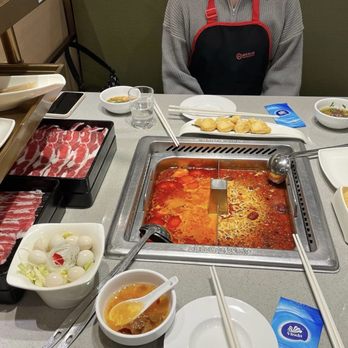Haidilao Hot Pot - Hotpot, two soup bases spicy & tomato - Chinese Near Me - Markham, Ontario