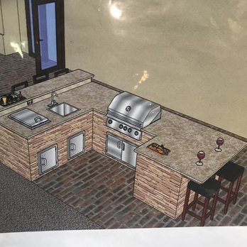 Galaxy Outdoor - A drawing of an outdoor kitchen design from Galaxy. - Appliances Near Me - Las Vegas, Nevada