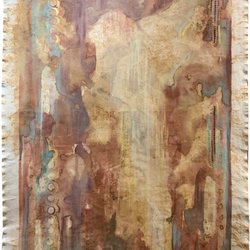 The HeArt Box - Reclamation by Jill Sans. Botanical Inks and earth pigments on raw canvas.