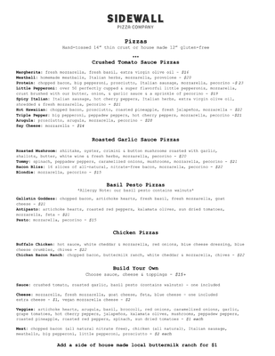 Menu photo 5 Sidewall Pizza Company Bozeman, MT