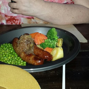 Leaky Cauldron™ - Bangers and mash (mash on side, not in picture). - British Near Me - Orlando, Florida Leaky Cauldron™ - Bangers and mash (mash on side, not in picture). - British Near Me - Orlando, Florida