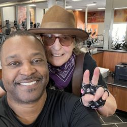 LA Fitness - Me and my fav person at the gym... Clay always has a smile for me ! The best smile ever ...:)))